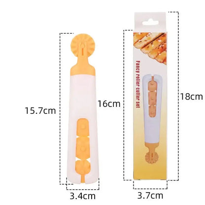 White and orange dough roller cutter kitchen decorative pastry tool