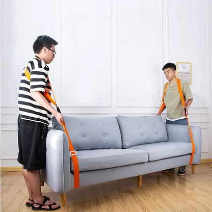 White and orange furniture lifting straps living room moving belt