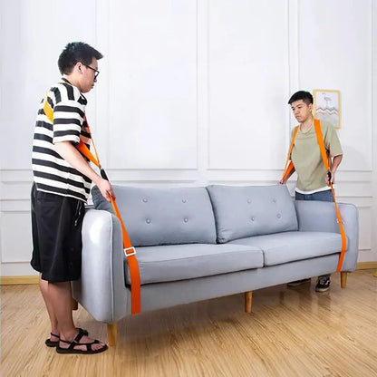 White and orange furniture lifting straps living room moving belt