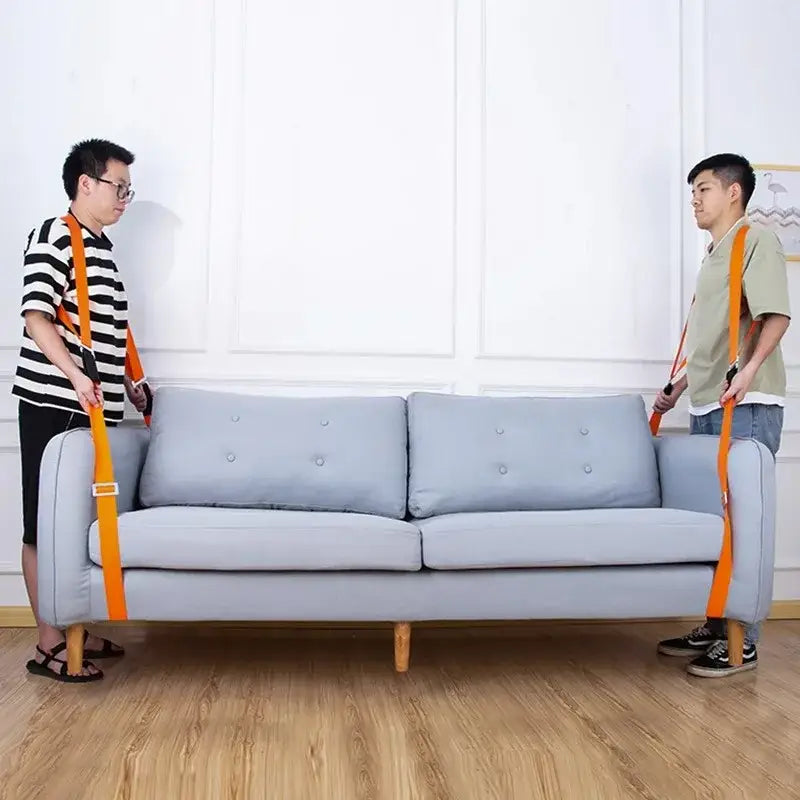 White and orange furniture lifting straps living room moving belt