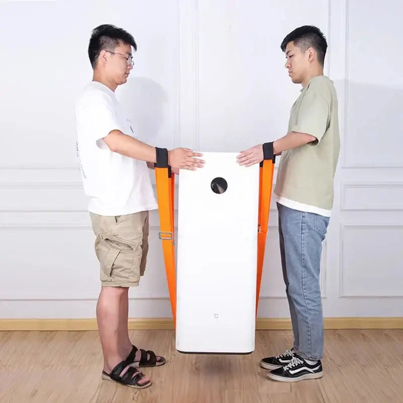 White and orange furniture lifting straps living room moving belt