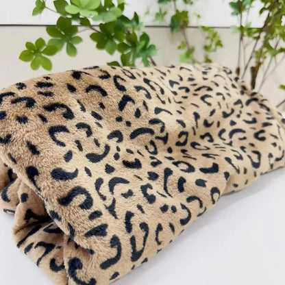 White and orange leopard print warm blanket bedroom fleece throw