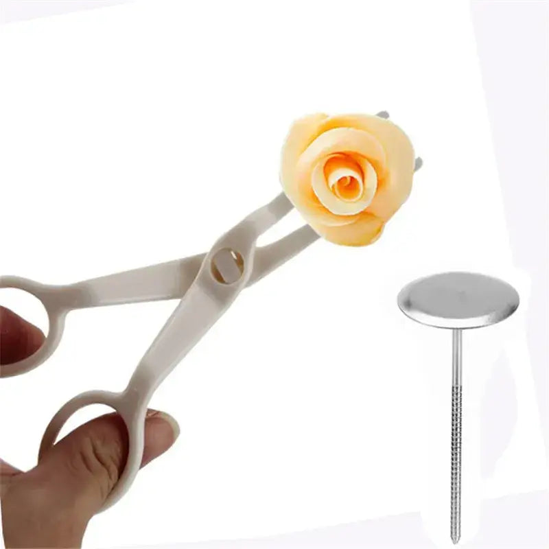 White and pink cream flower scissors set kitchen cake decorating tool