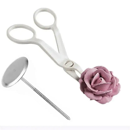 White and pink cream flower scissors set kitchen cake decorating tool