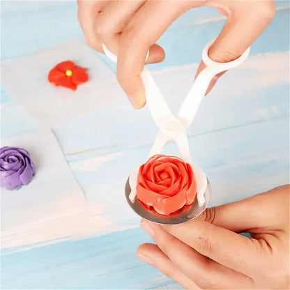 White and pink cream flower scissors set kitchen cake decorating tool
