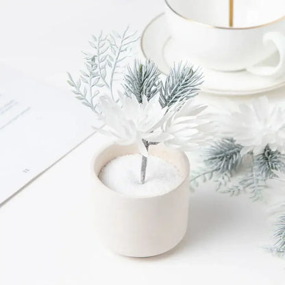 White and silver artificial flowers garland wedding decor living room