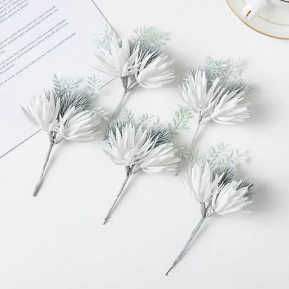 White and silver artificial flowers garland wedding decor living room