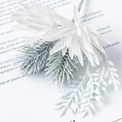 White and silver artificial flowers garland wedding decor living room