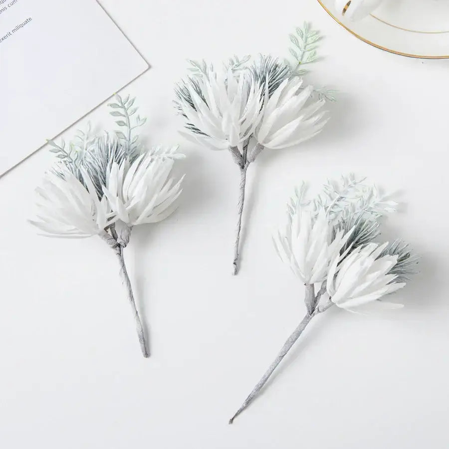 White and silver artificial flowers garland wedding decor living room