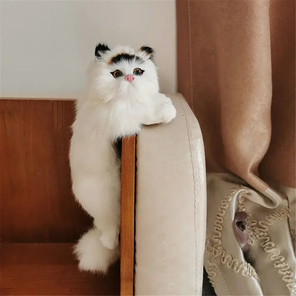 White and tan hanging cat plush doll living room decor