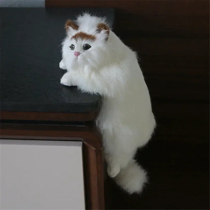 White and tan hanging cat plush doll living room decor