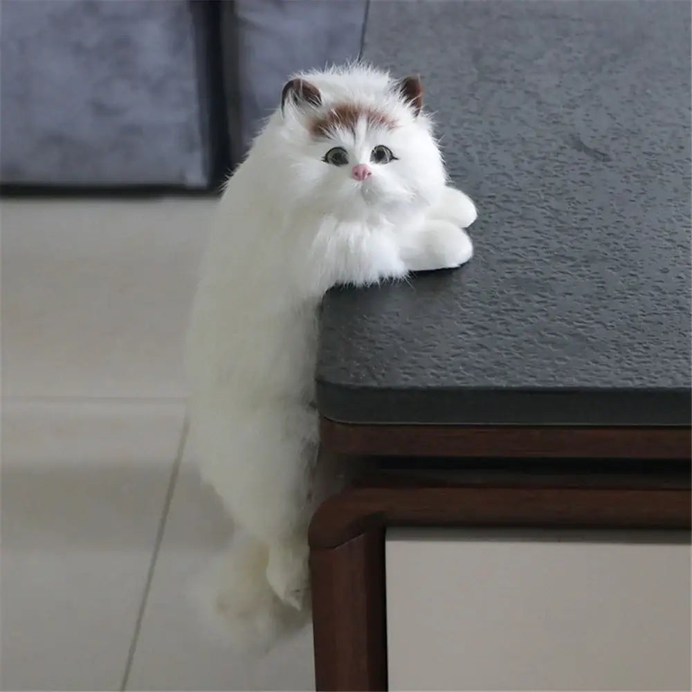 White and tan hanging cat plush doll living room decor