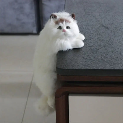White and tan hanging cat plush doll living room decor