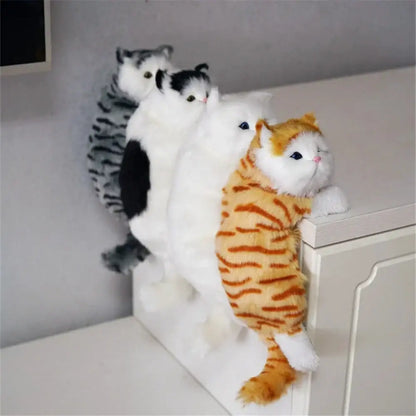 White and tan hanging cat plush doll living room decor