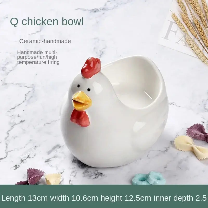 White and yellow duck ceramic dessert bowl dining room serving dish