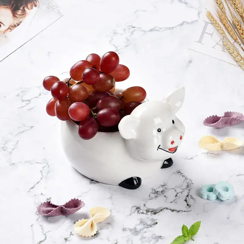 White and yellow duck ceramic dessert bowl dining room serving dish