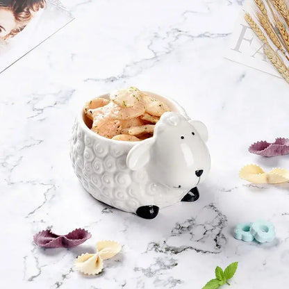 White and yellow duck ceramic dessert bowl dining room serving dish