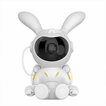 White and yellow galaxy bunny astronaut night light bedroom decor
