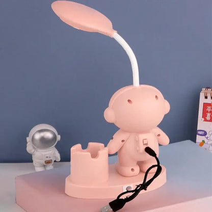 White astronaut desk lamp with pencil sharpener for bedroom study