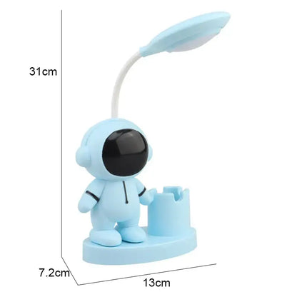 White astronaut desk lamp with pencil sharpener for bedroom study
