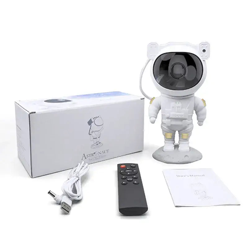 White astronaut star night light projector for bedroom moon base