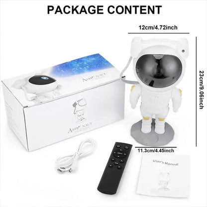 White astronaut star night light projector for bedroom moon base