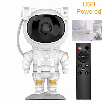 White astronaut star projector night light bedroom galaxy decor