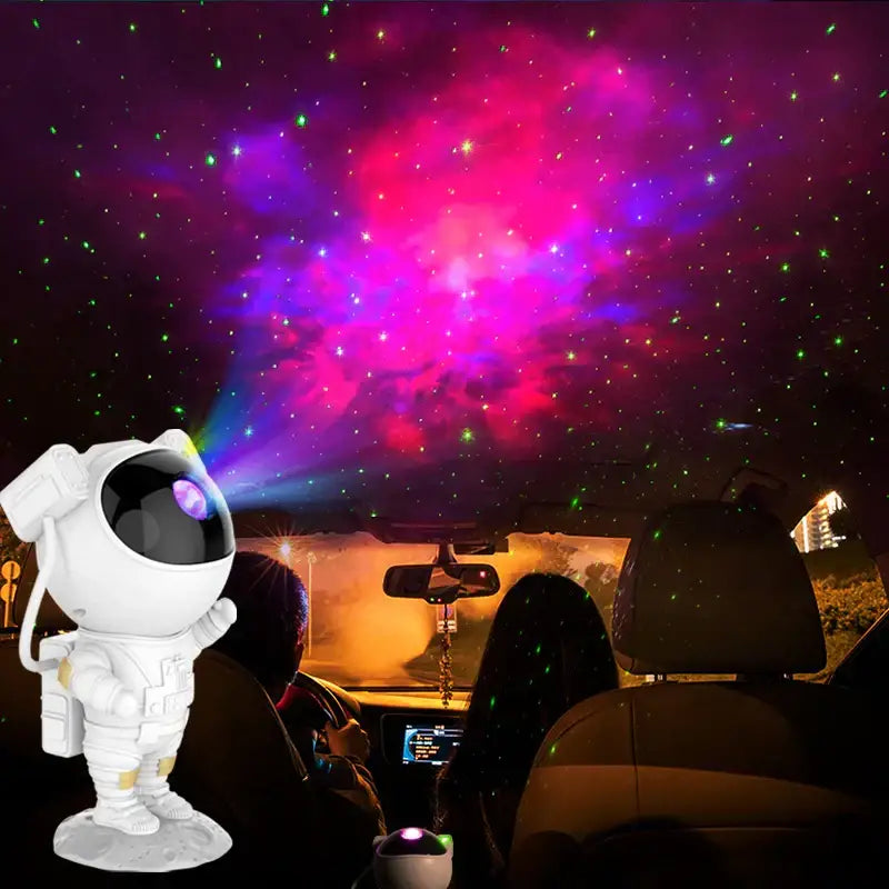 White astronaut star projector night light bedroom galaxy decor