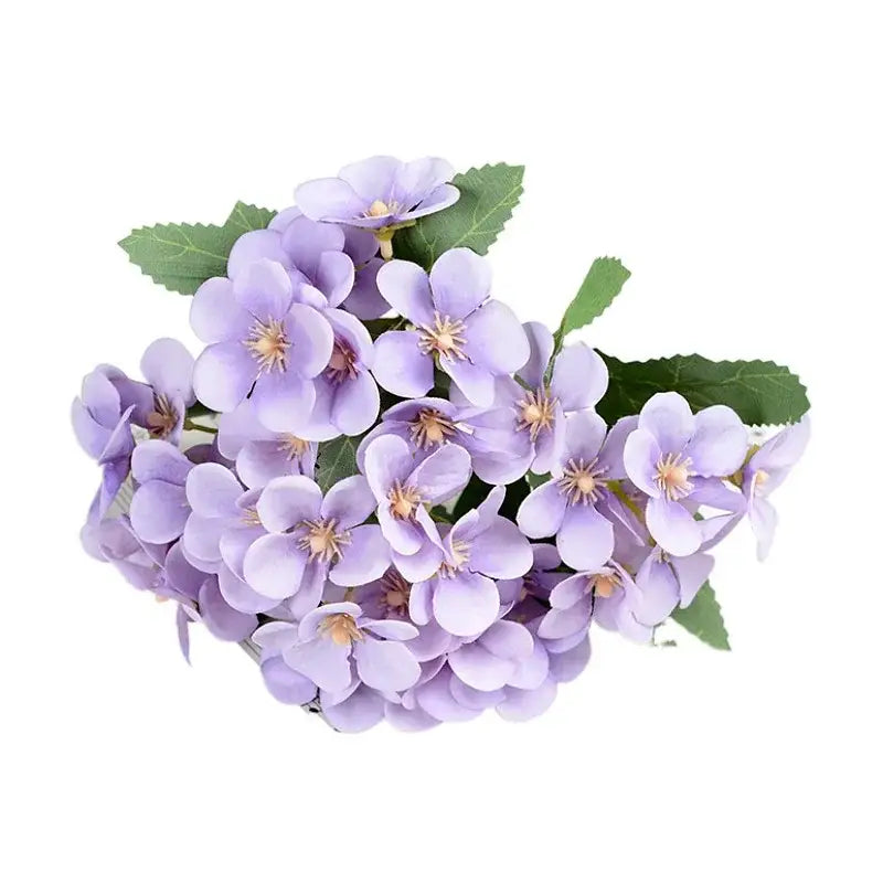 White begonia silk flower bouquet living room ceramic vase decor