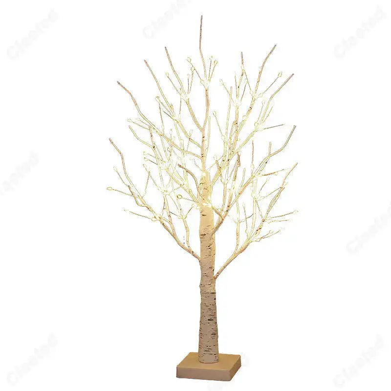 White birch tree led night light bedroom warm glowing decor