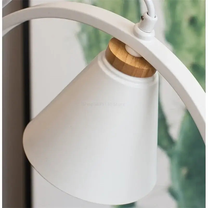 White bird iron ring pendant light for bedroom ceramic decor