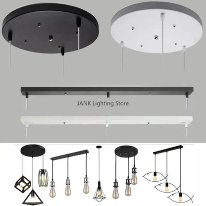 White & black pendant light ceiling mount canopy with hooks dining room