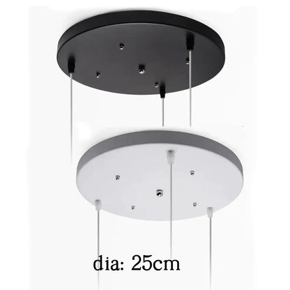 White & black pendant light ceiling mount canopy with hooks dining room