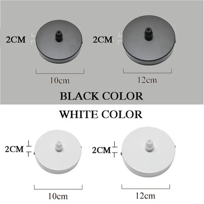 White & black pendant light ceiling mount canopy with hooks dining room