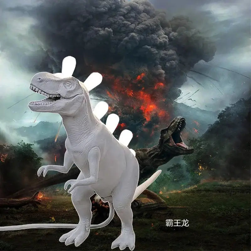 White brontosaurus t-rex dinosaur resin led desk lamp for bedroom