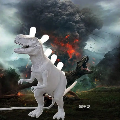 White brontosaurus t-rex dinosaur resin led desk lamp for bedroom