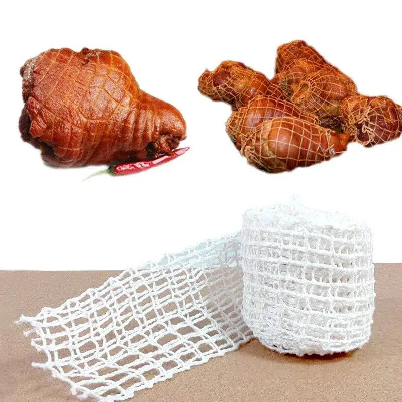 White butcher’s string roll meat mesh netting for kitchen display