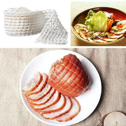 White butcher’s string roll meat mesh netting for kitchen display