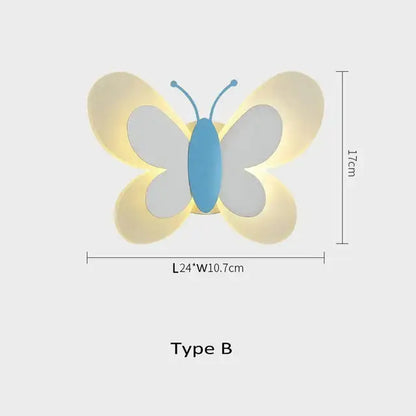 White butterfly led wall lamp bedroom light