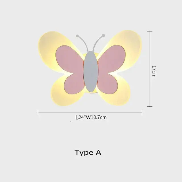White butterfly led wall lamp bedroom light