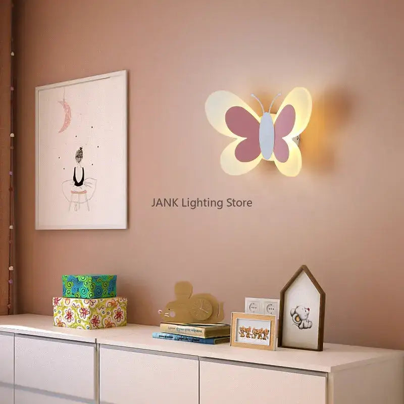 White butterfly led wall lamp bedroom light