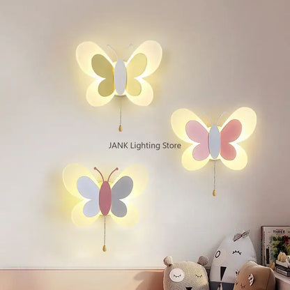 White butterfly led wall lamp bedroom light