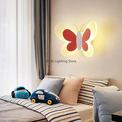 White butterfly led wall lamp bedroom light