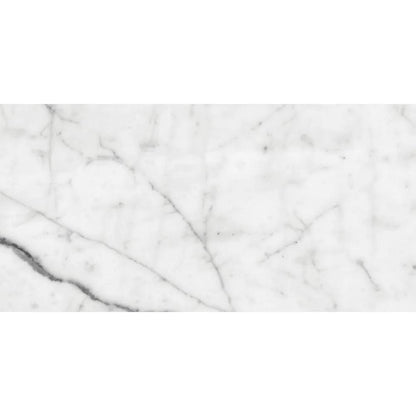 White Carrara Honed Marble Tiles 6x12