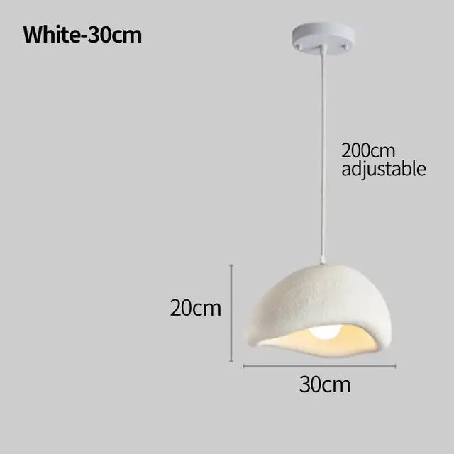 White cement wind cloud pendant light living room trio