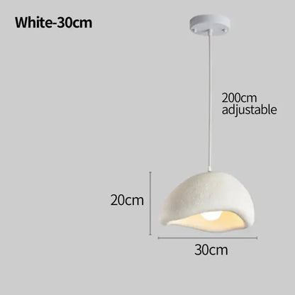 White cement wind cloud pendant light living room trio