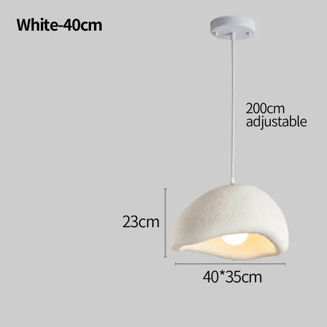 White cement wind cloud pendant light living room trio