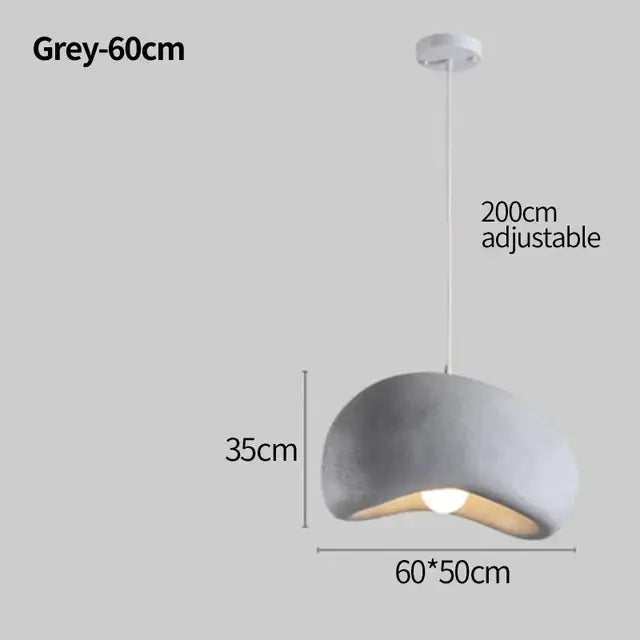 White cement wind cloud pendant light living room trio