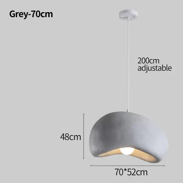White cement wind cloud pendant light living room trio