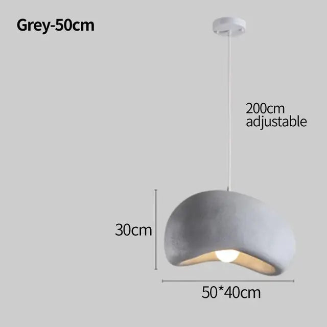 White cement wind cloud pendant light living room trio